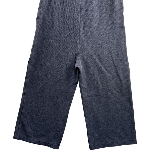 Madewell Texture Thread Navy Blue Cotton Wide Leg Tie Overall Romper Women Small - Picture 7 of 10